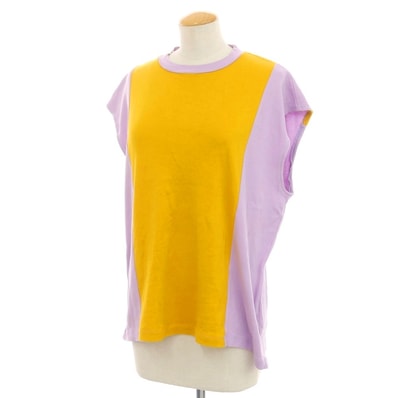 【中古】アクネストゥディオズ ACNE STUDIOS コットン クルーネック カットソー イエロー系xラベンダー【サイズXS】【レディース】