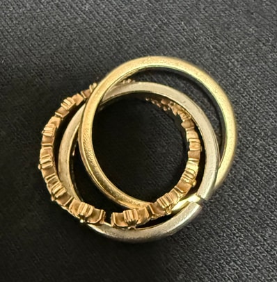 定価100万超 22k&シルバー silver 925 クロムハーツ トリニティリング 2ゴールド1シルバー メンズ小指サイズ13-14号 コンビ
