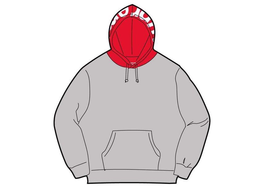 Supreme Contrast Hooded Sweatshirt "Grey"