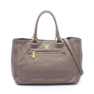 プラダ PRADA 2WAY トートバッグ バッグ レザー レディース ベージュ系 【中古】