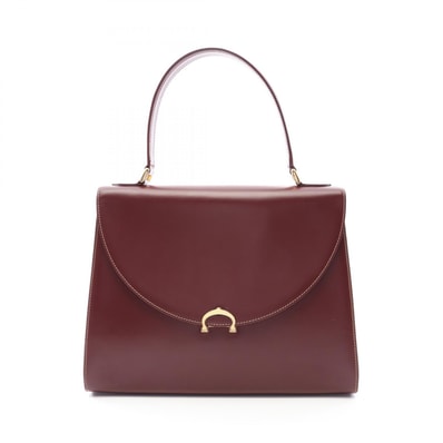 カルティエ CARTIER マストライン トップハンドル ハンドバッグ バッグ レザー レディース ボルドー系 【中古】