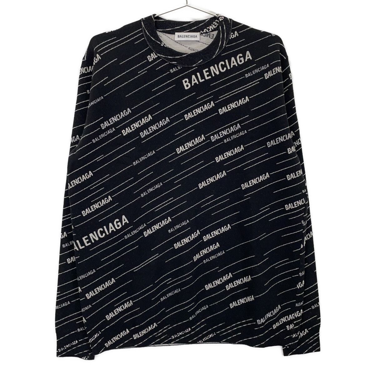 バレンシアガ 559078 ブラック ロゴ ニットセーター XS