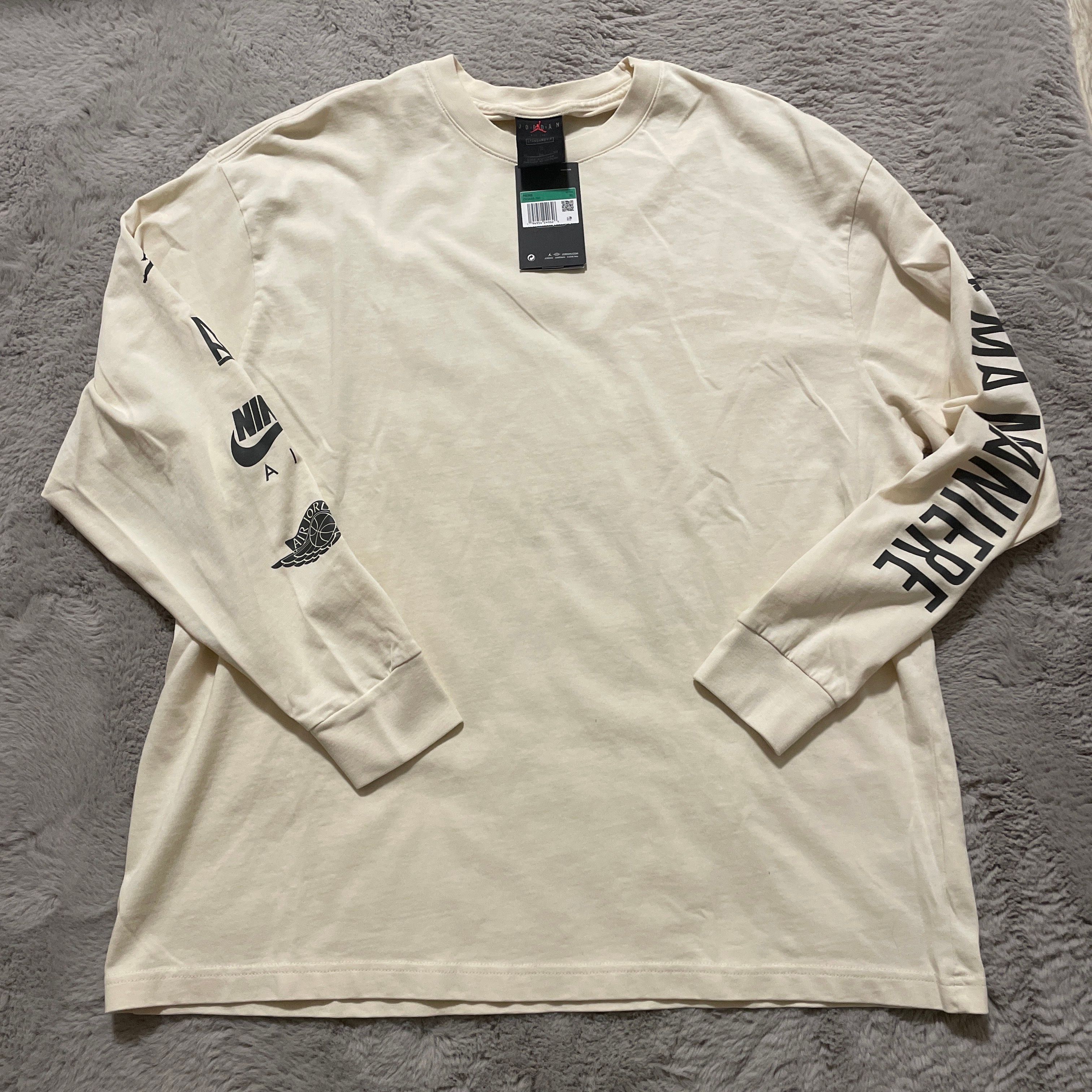 A MA MANIERE × JORDAN Long Tee "Light Cream/Black" CV3448-292 / CV3449-292