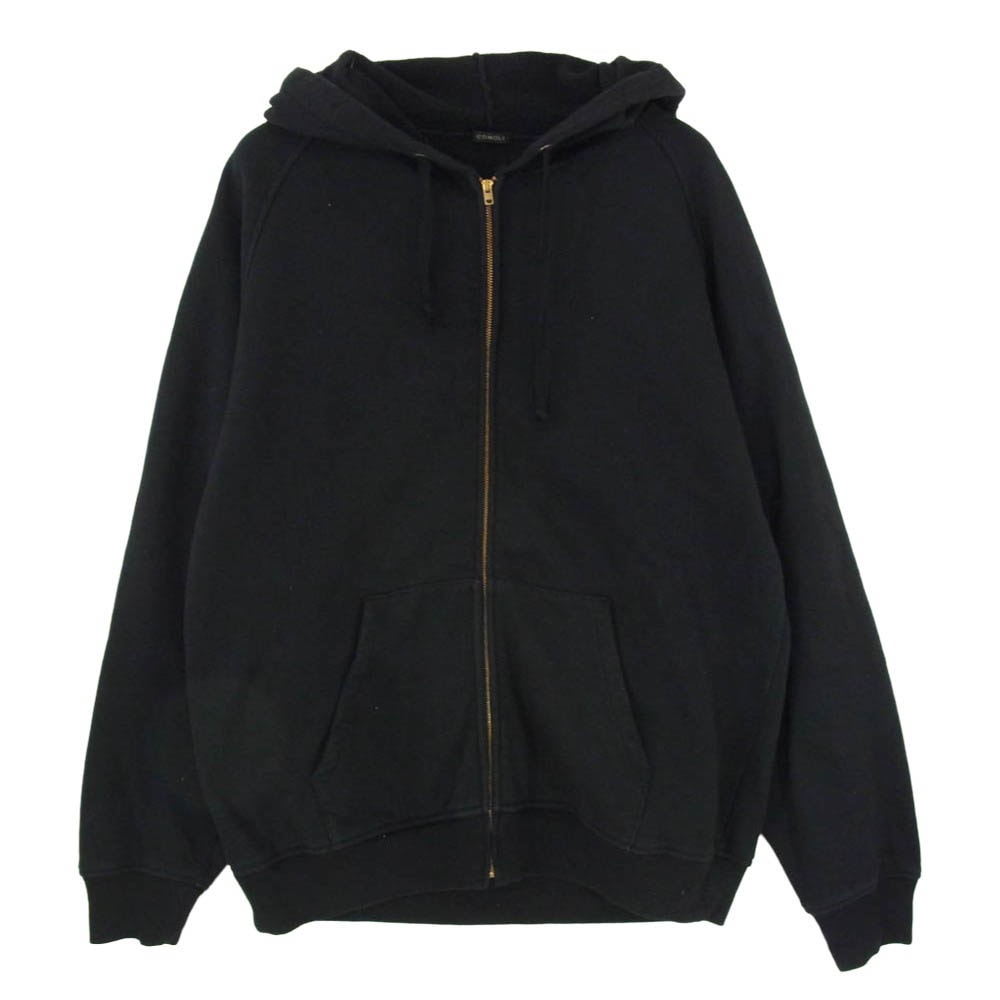 COMOLI コモリ 26SS D01-05001 コットン裏毛 ゴールド金具 ジップアップ パーカー ブラック系 3【中古】
