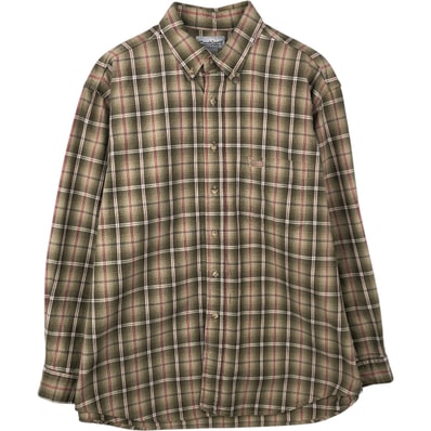 古着 カーハート Carhartt チェック柄 長袖 ボタンダウン ワークシャツ メンズL相当/eaa637999