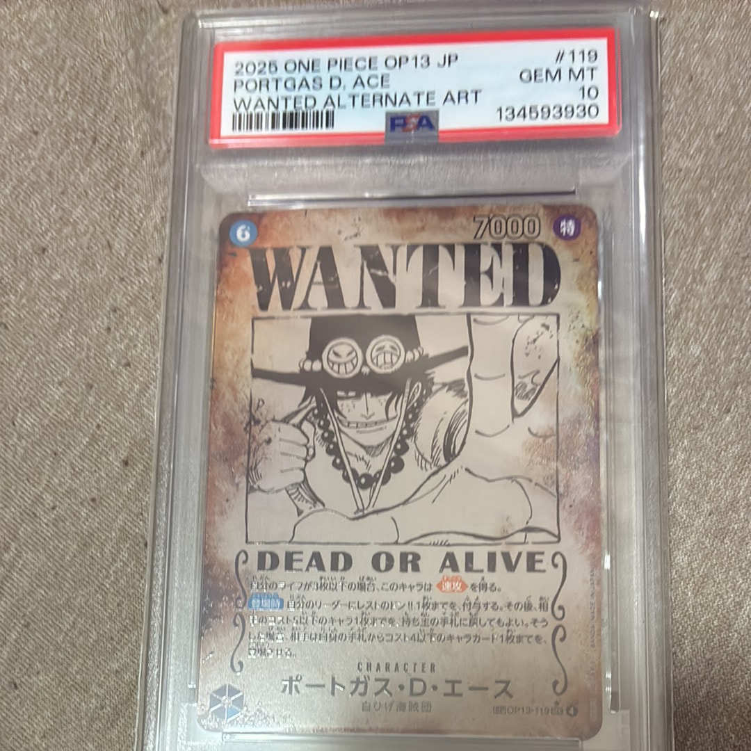 PSA10ポートガス・D・エース：手配書 SEC-SPC [OP13-119](ブースター