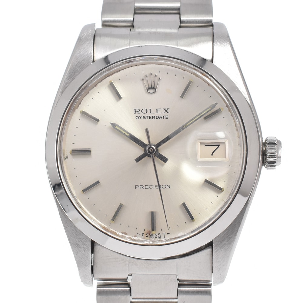 ロレックス ROLEX 6694 ヴィンテージ オイスターデイト プレシジョン Cal.1225 シルバー 手巻き メンズ 良品 腕時計 D#146033