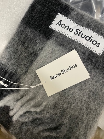 Acne Studios Mohair Check Scarf "Dark Black/Grey/Dark Grey"