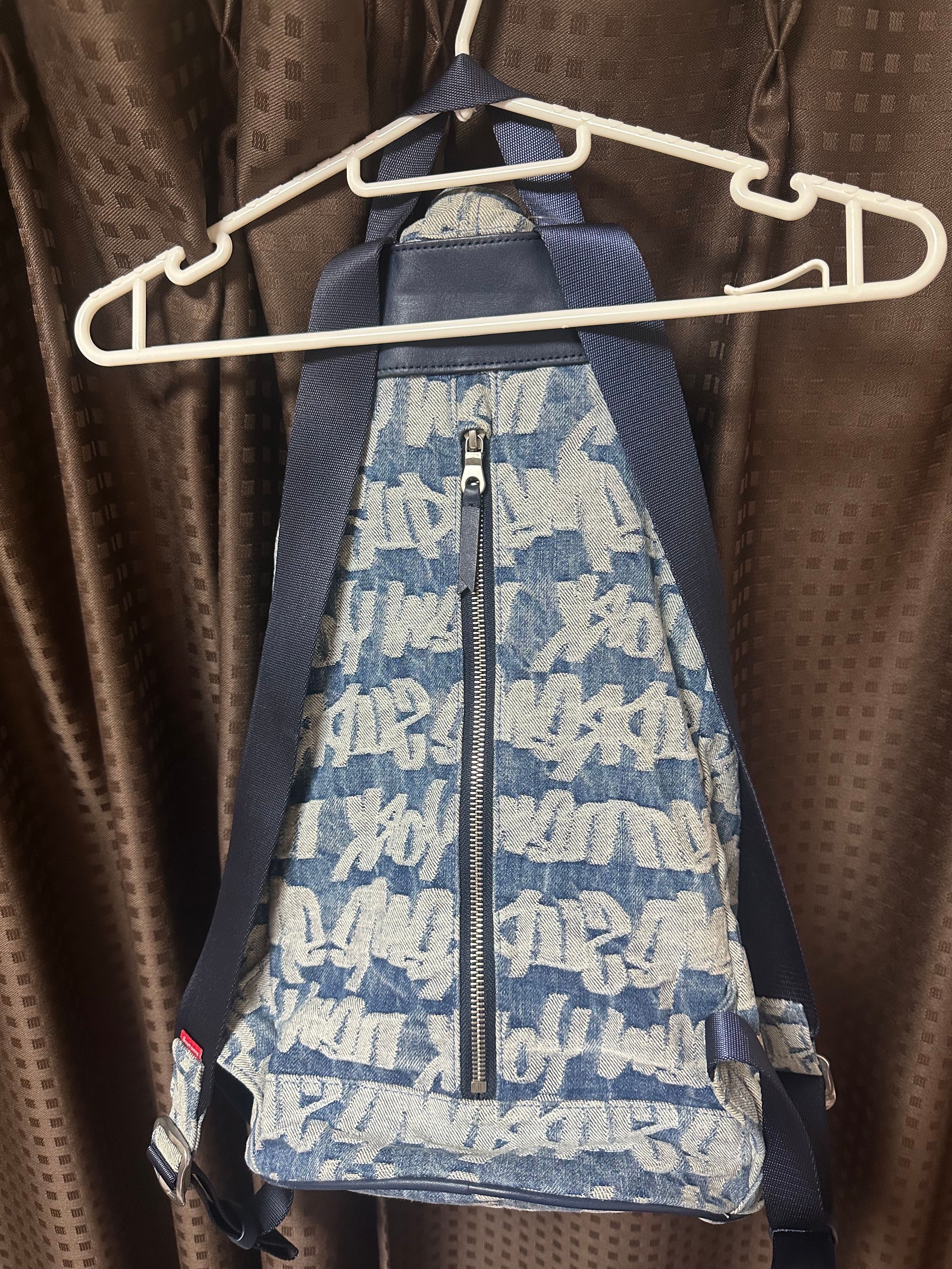 Supreme Fat Tip Jacquard Denim Backpack "Blue"