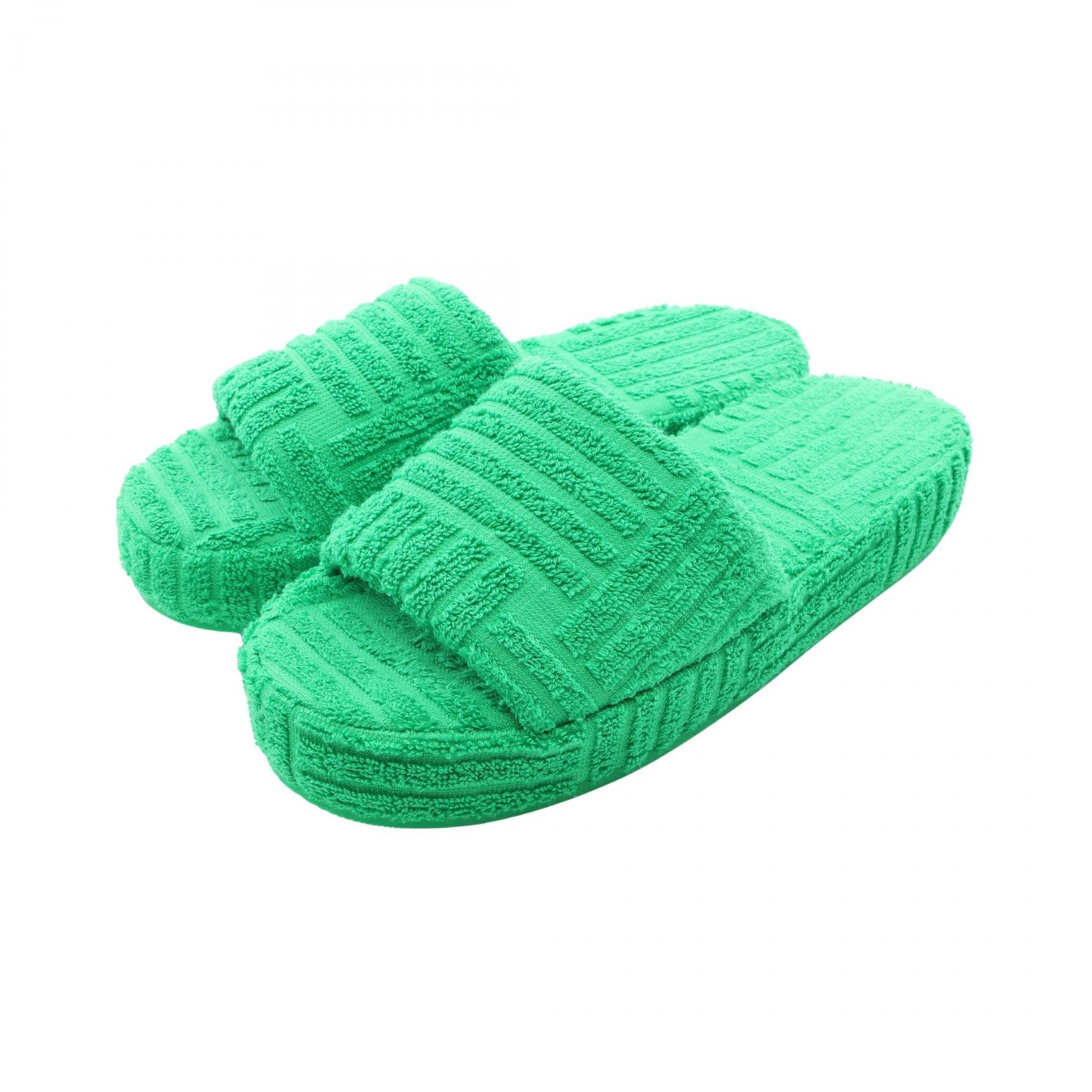 ボッテガヴェネタ BOTTEGA VENETA RESORT サンダル 靴 ファブリック レディース グリーン系 【中古】