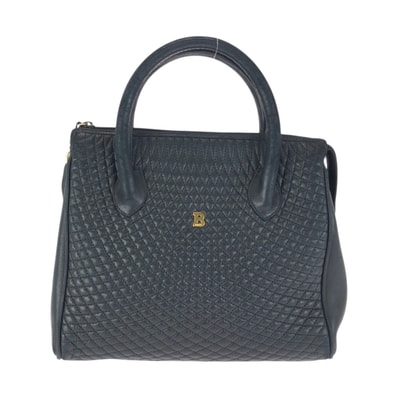 BALLY バリー ヴィンテージ キルティング ブラック 黒 ゴールド金具 レザー ハンドバッグ 601653 【中古】