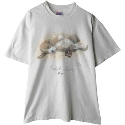 古着 90年代 ヘインズ Hanes BEEFY-T 犬柄 アニマルTシャツ メンズL相当 ヴィンテージ/eaa641737