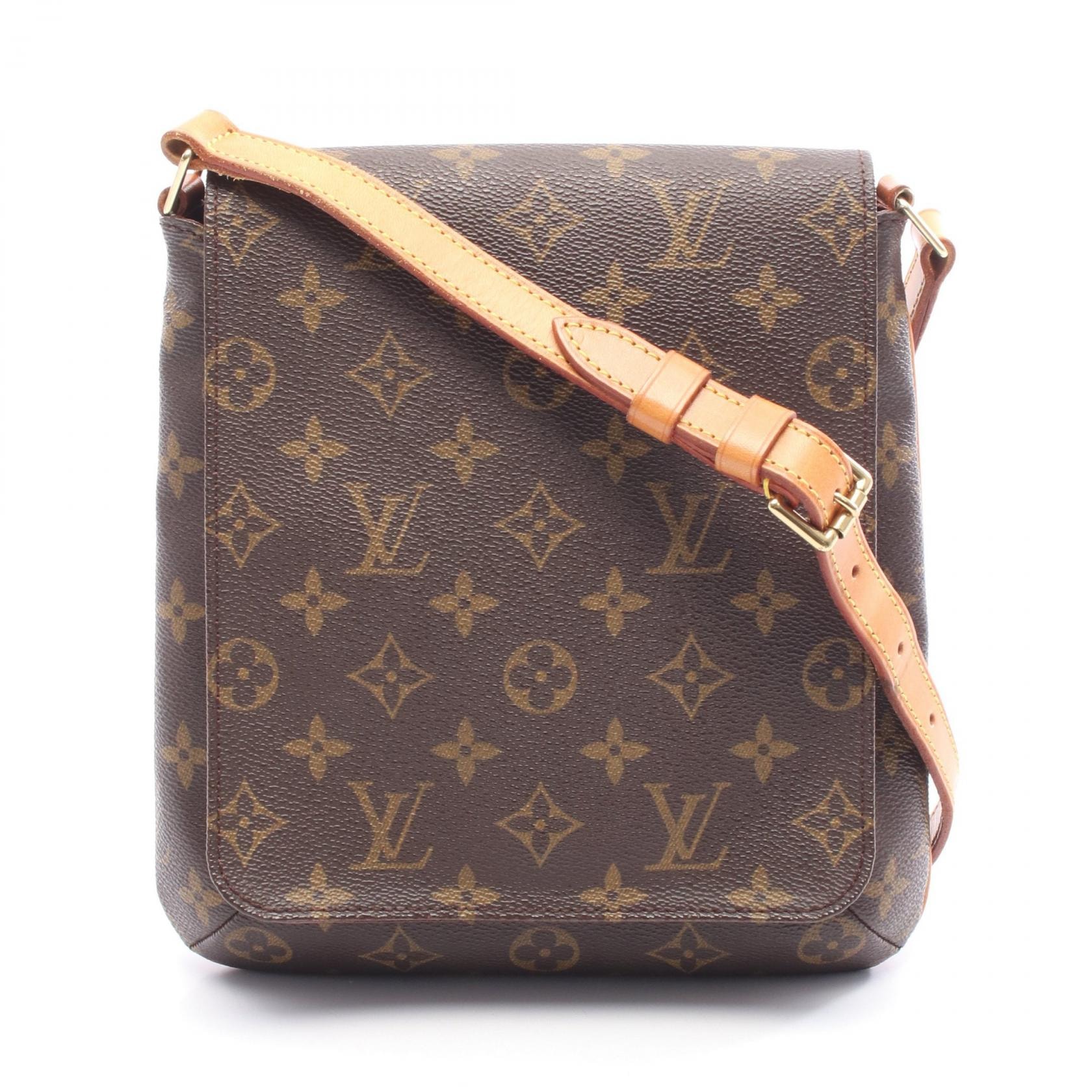 ルイ・ヴィトン LOUIS VUITTON ミュゼットサルサ ショートストラップ モノグラム ショルダーバッグ バッグ PVCコーティングキャンバス レザー レディース ブラウン系 M51258 【中古】