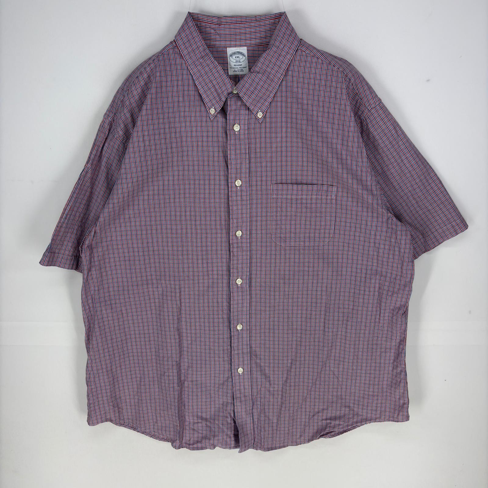 古着 ブルックスブラザーズ Brooks Brothers 長袖シャツ ボタンダウン 胸ポケット REGENT 1818 2XL  レッド系 メンズ