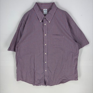 古着 ブルックスブラザーズ Brooks Brothers 長袖シャツ ボタンダウン 胸ポケット REGENT 1818 2XL レッド系 メンズ