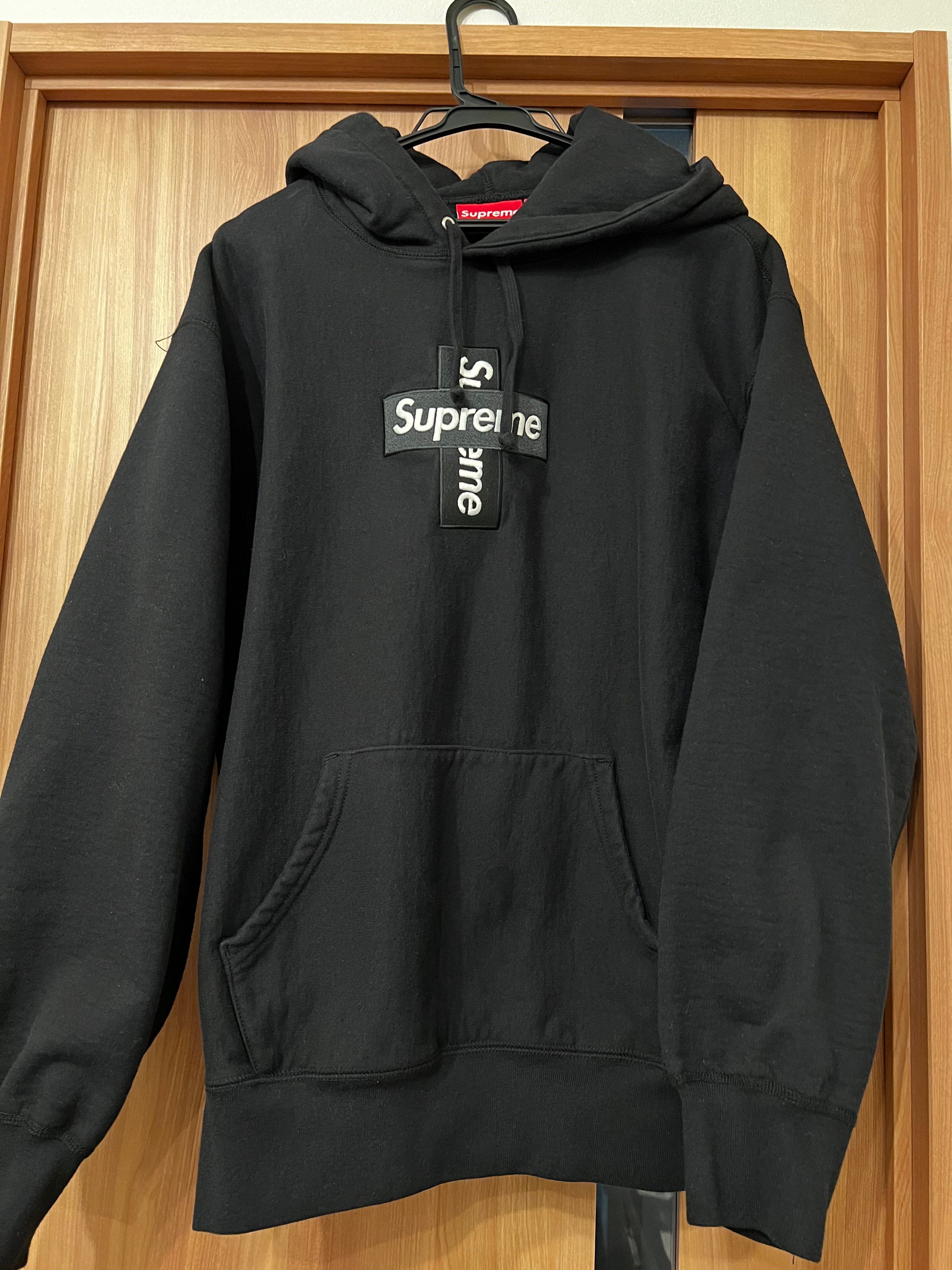 Supreme Cross Box Logo Hooded Sweatshirt "Black"
