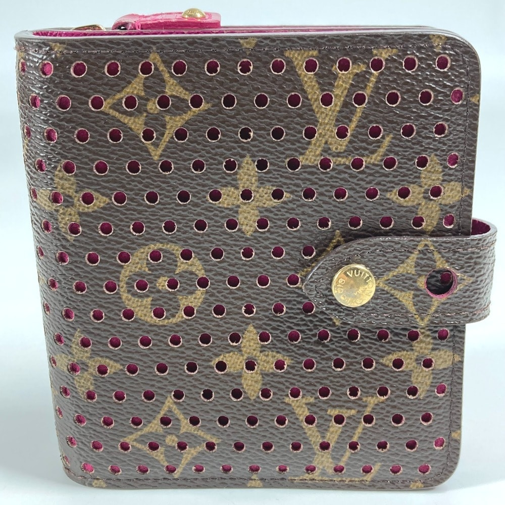ルイヴィトン LOUIS VUITTON  コンパクトジップ M95188 モノグラムペルフォ コンパクトウォレット 財布 2つ折り財布 モノグラムキャンバス フューシャ ピンク