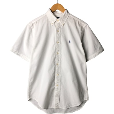 古着 ラルフローレン Ralph Lauren CLASSIC FIT シアサッカー 半袖 ボタンダウンシャツ メンズM相当/eaa570845