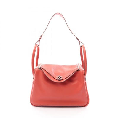 エルメス HERMES リンディ30 ショルダーバッグ バッグ レザー ヴォースイフト ヴォースイフト ロージー □R刻印(2014年製造) レディース オレンジ系 【中古】