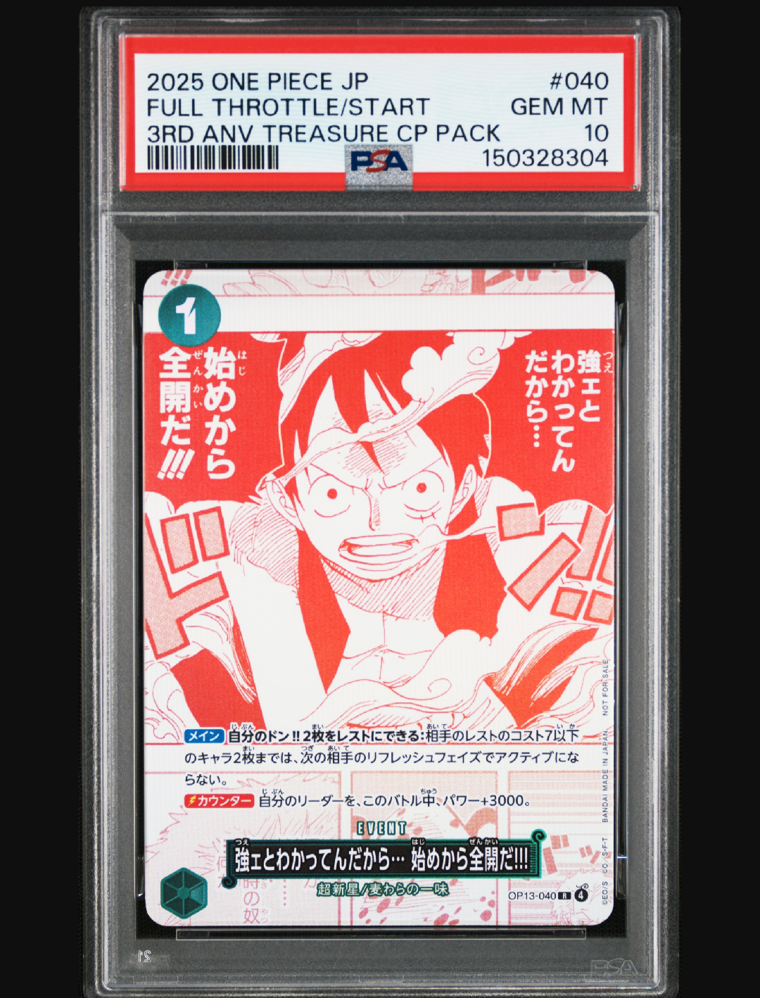 強ェとわかってんだから... 始めから全開だ!!! R [OP13-040](プロモーションカード「3周年!ワンピースカードトレジャーキャンペーン」)