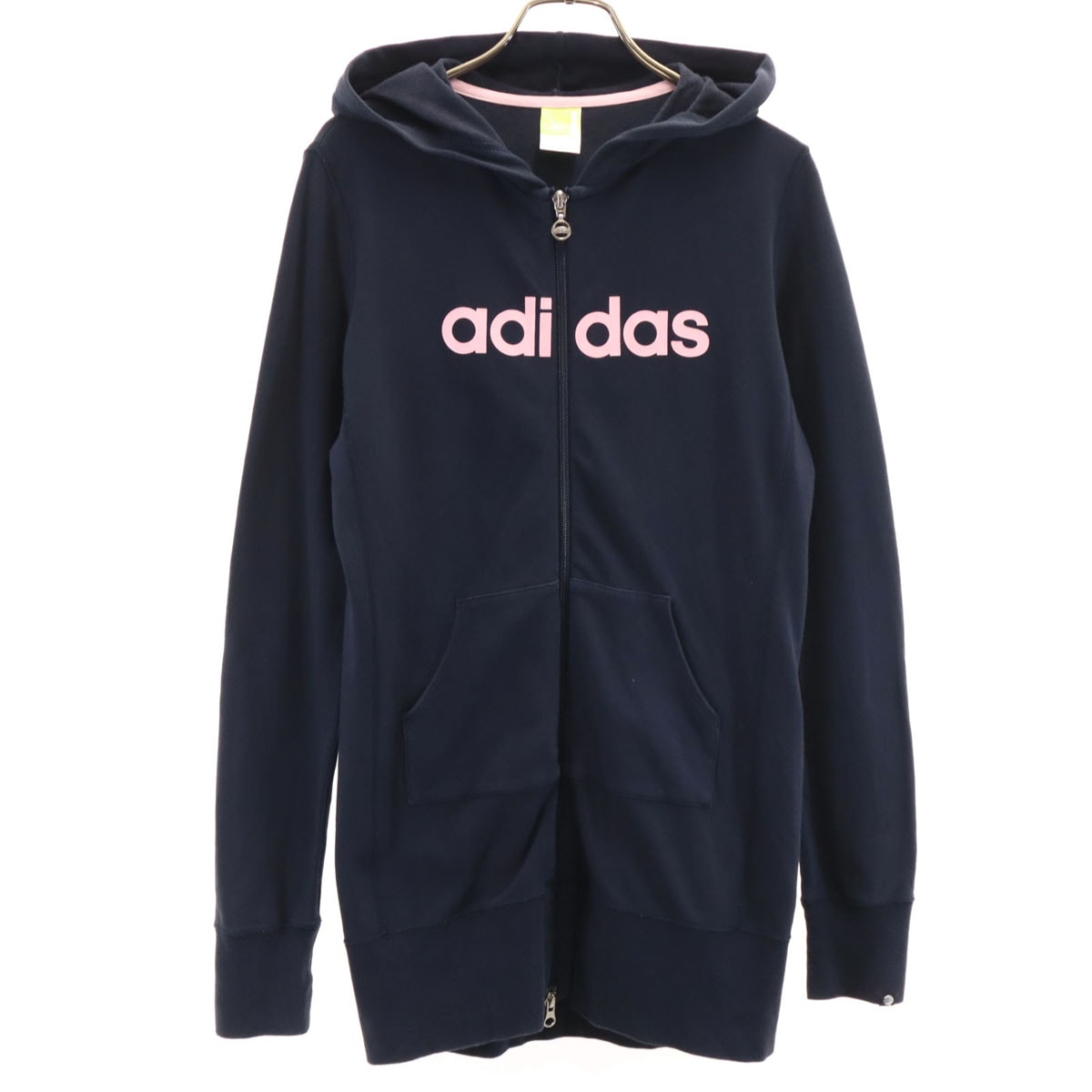 adidas アディダス 長袖 ジップパーカー M ネイビー