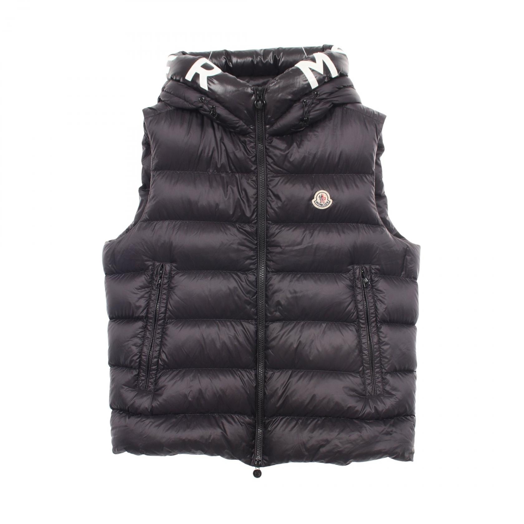 モンクレール MONCLER MONTREUIL フード付き ダウンベスト 衣料品 アウター ナイロン レディース ブラック系 G20911A00018 53048 【中古】
