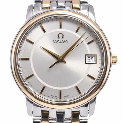 オメガ OMEGA 4310.31 デビル プレステージ デイト デイト SS/YG シルバー クォーツ メンズ 良品 腕時計 R#149315