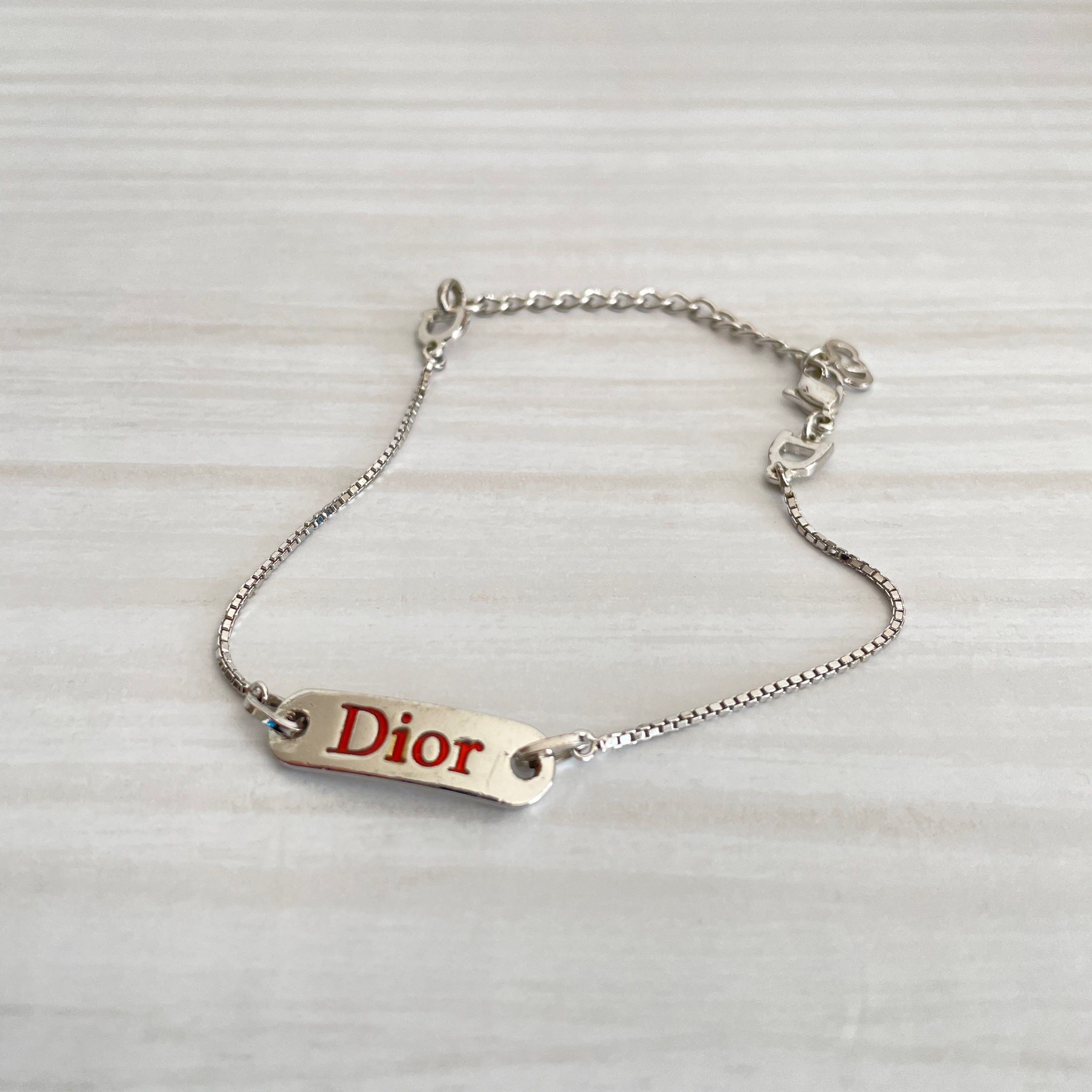 Dior Logo Plate Bracelet "Silver"