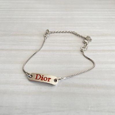 Dior Logo Plate Bracelet "Silver"