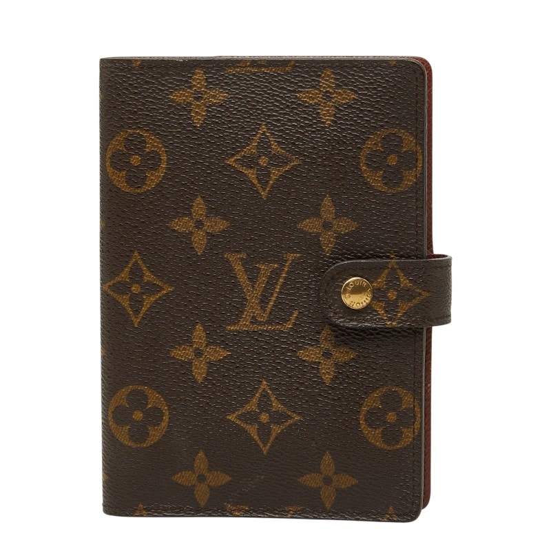 ルイ ヴィトン モノグラム アジェンダPM 手帳カバー R20005 ブラウン PVC レザー レディース LOUIS VUITTON 【中古】