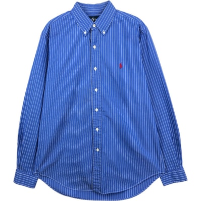古着 ラルフローレン Ralph Lauren CLASSIC FIT クラシックフィット 長袖 ボタンダウンストライプシャツ メンズM相当/eaa661383
