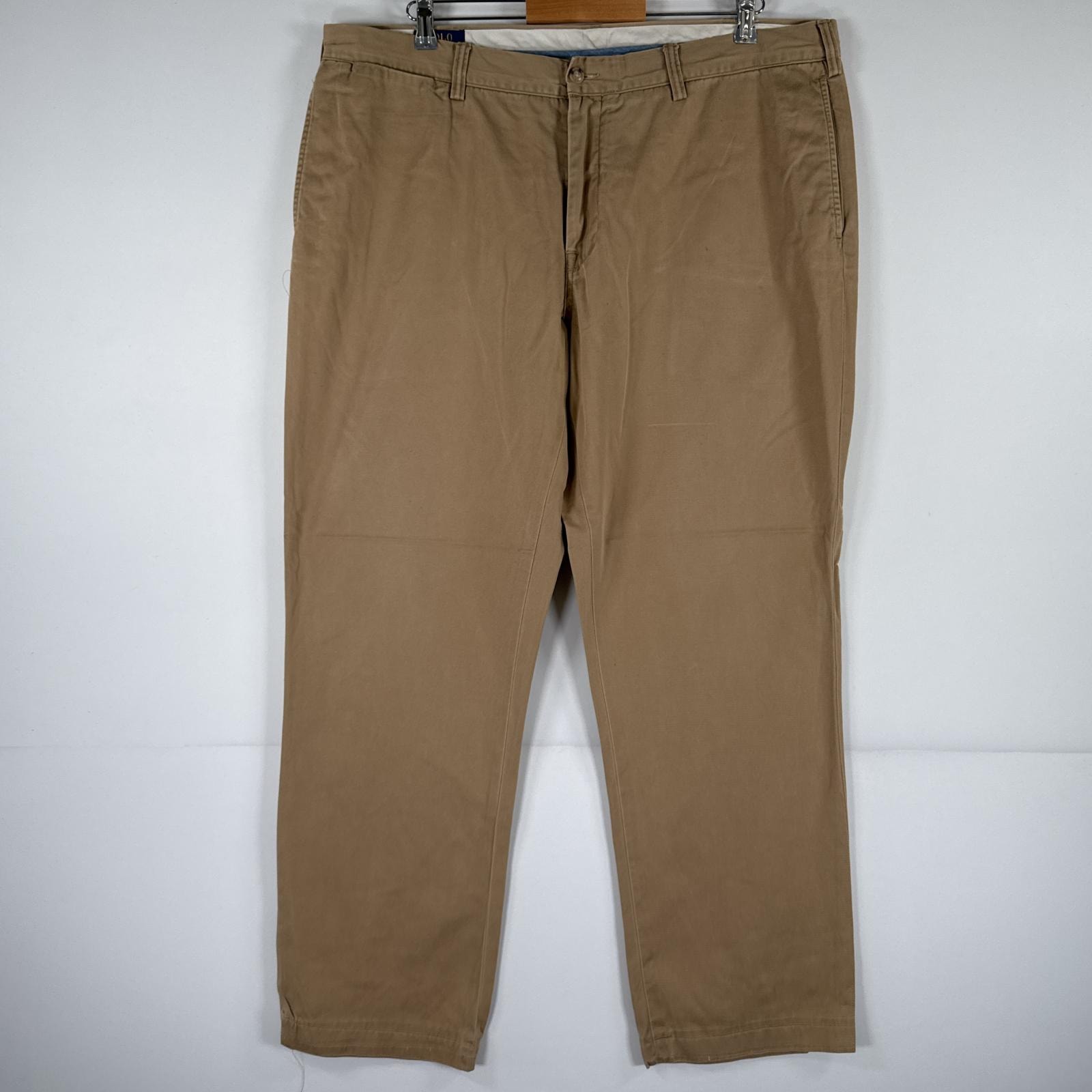 古着 ポロ・ラルフローレン POLO RALPH LAUREN チノパンツ ポロチノ ワンポイント スラックス 大きいサイズ w40 L32  ベージュ メンズ
