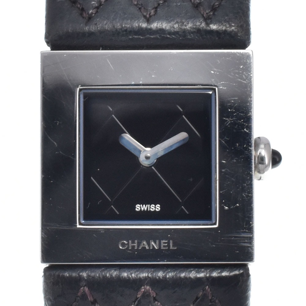 シャネル CHANEL マトラッセ クォーツ ブラック 黒 レディース 時計 C (やや傷や汚れあり)】シャネル CHANEL H0116 マトラッセ ブラック