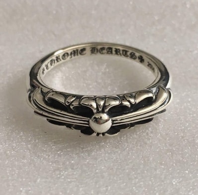 Chrome Hearts Baby Classic Ring w/ Floral Cross "Silver"