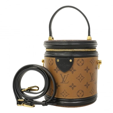 【6da0776】ルイヴィトン ハンドバッグ モノグラム・リバース カンヌ M43986 ブラック ブラウン 2wayバッグ【中古】レディース