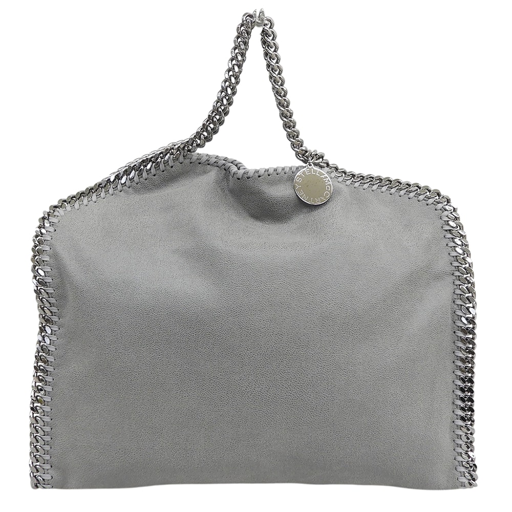 ステラマッカートニー 美品 Falabella ファラベラ ロゴメダル フォールドオーバー トート グレー 234387 W9132
