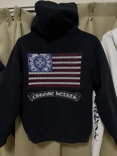 Chrome Hearts America Flag Pullover Hoodie "Black"