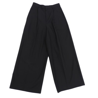 セリーヌ TAILLAT PANTS タック ウール ワイドスラックスパンツ ボトムス レディース ブラック 36 2P625778Q 24年 36