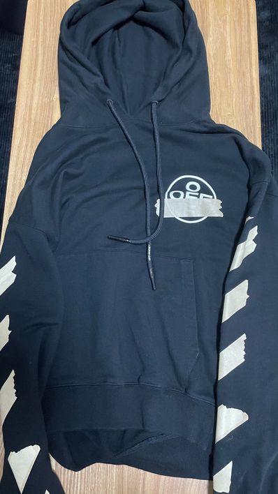OFF-WHITE Tape Diag Arrows Hoodie "Black"