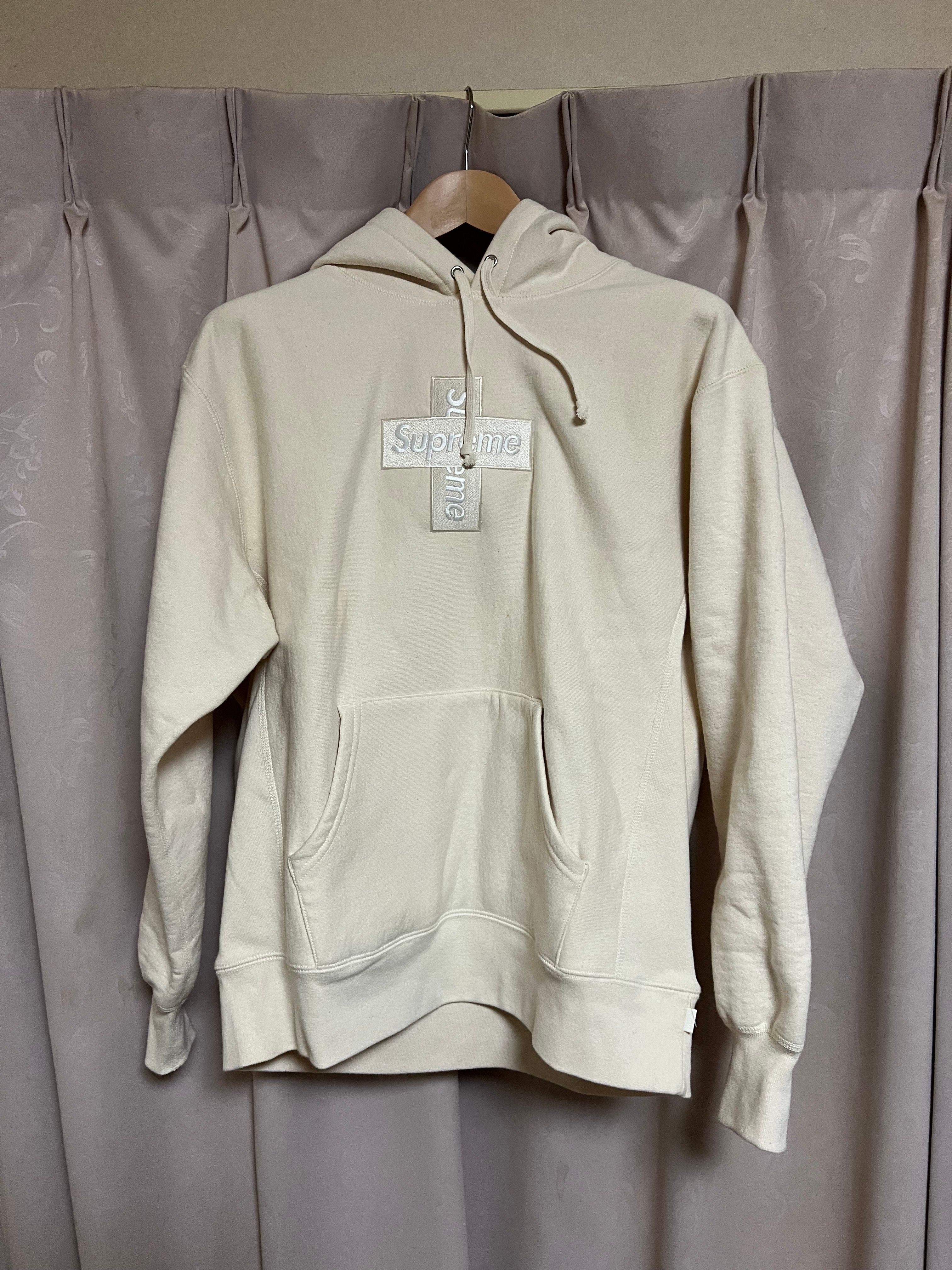 Supreme Cross Box Logo Hooded Sweatshirt "Natural"