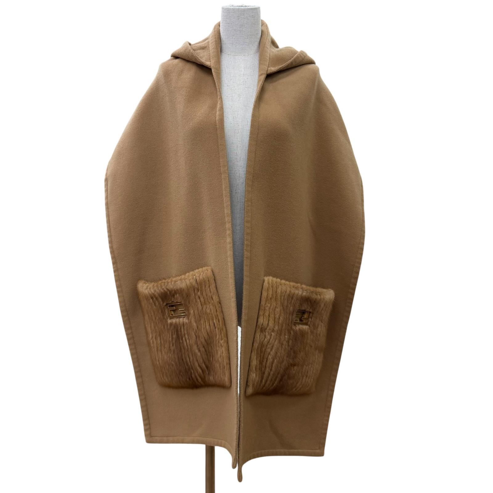 極美品 フェンディ マフラー ブラウン レディース FNG581