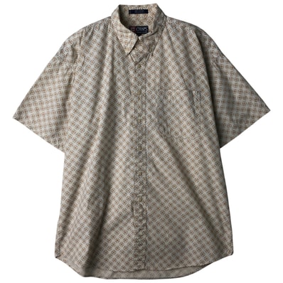 古着 ラルフローレン Ralph Lauren CHAPS チャップス 総柄 半袖 ボタンダウンシャツ メンズL相当/eaa611055