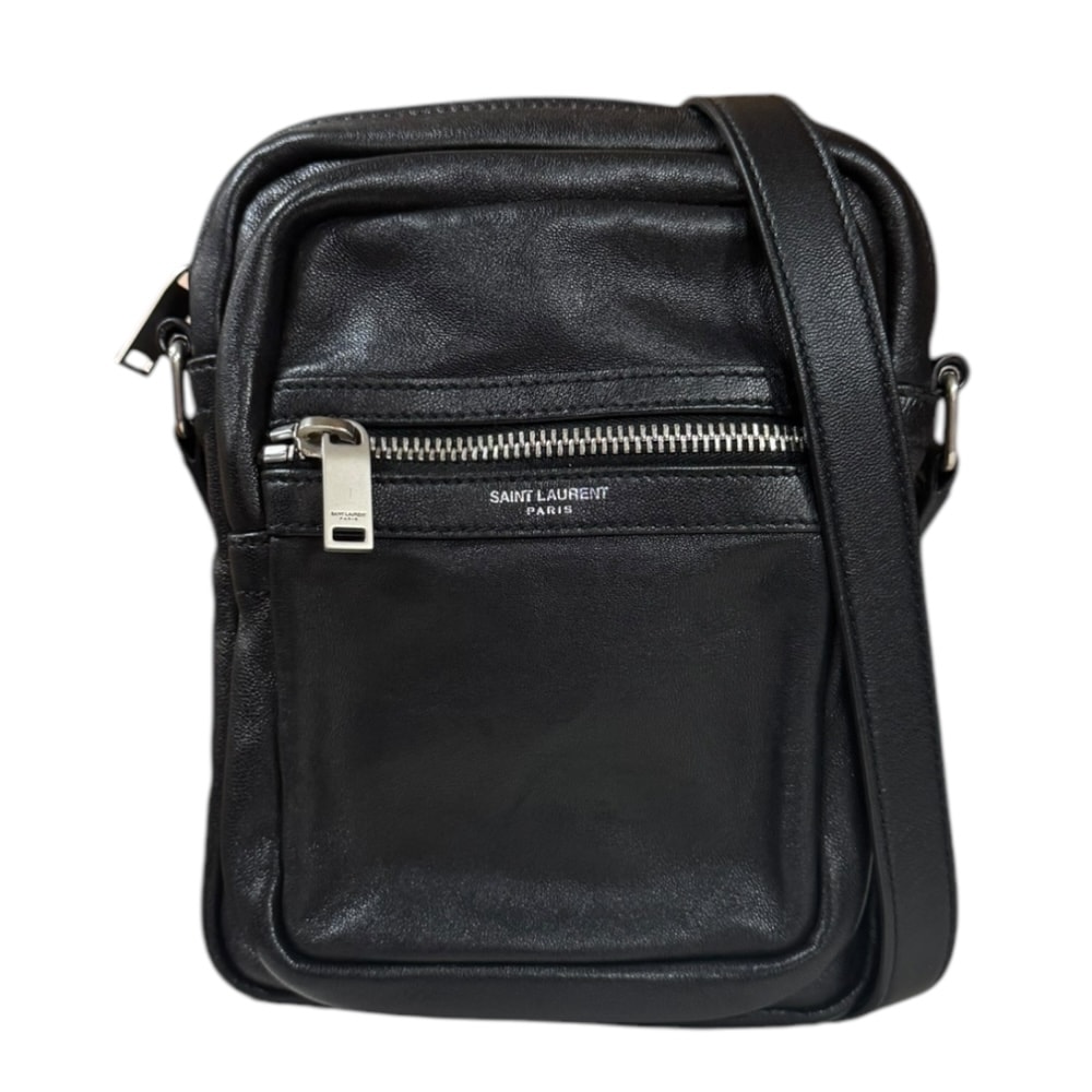 サンローラン ショルダーバッグ レザー 581700-0520 ブラック レディース SAINT LAURENT 中古