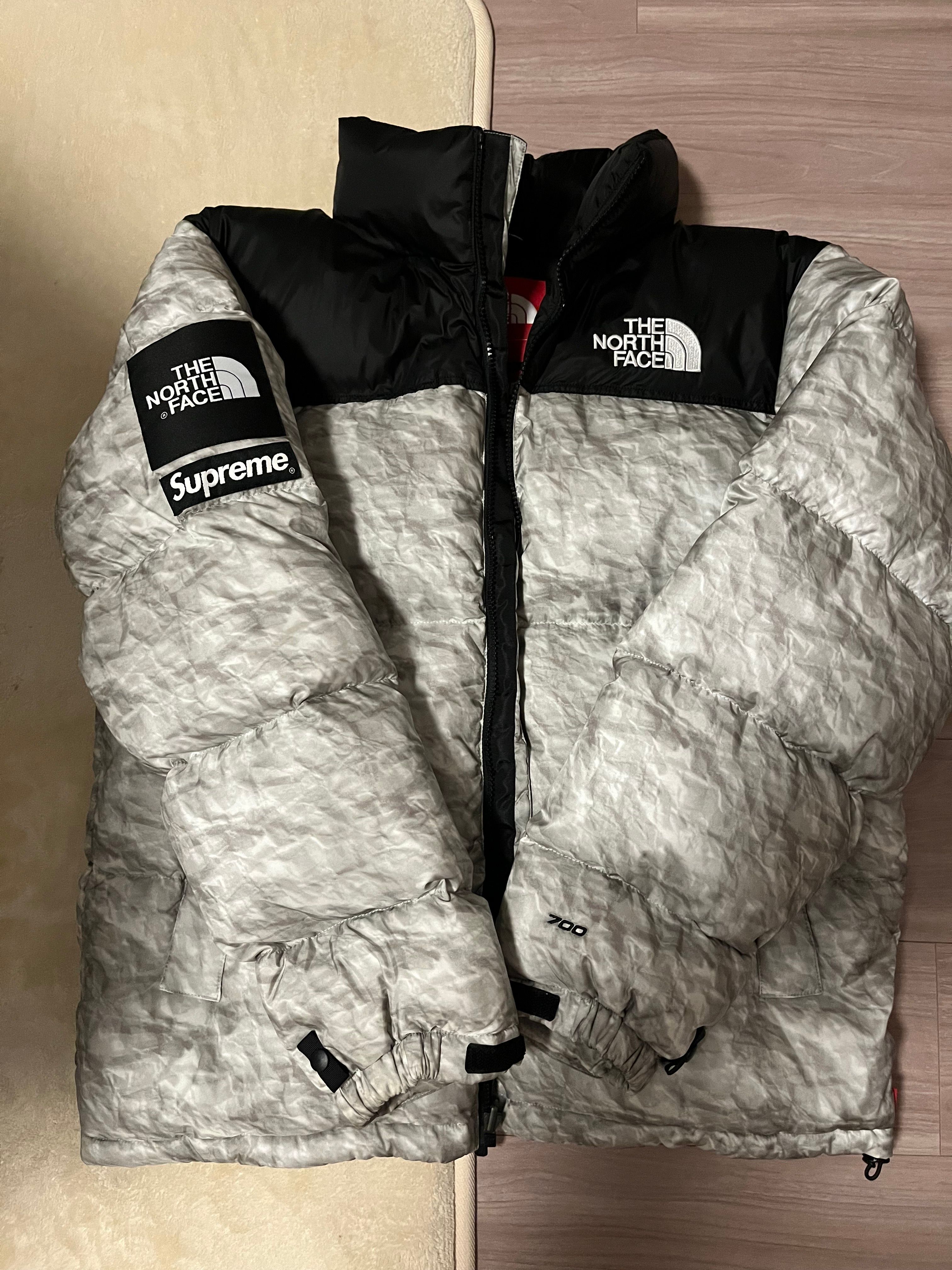 Supreme x The North Face Nuptse Jacket "White Paper Print"