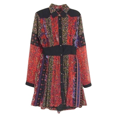 DIESEL ディーゼル ワンピース 花柄 総柄 シアー 長袖 ワンピース XXS【中古】