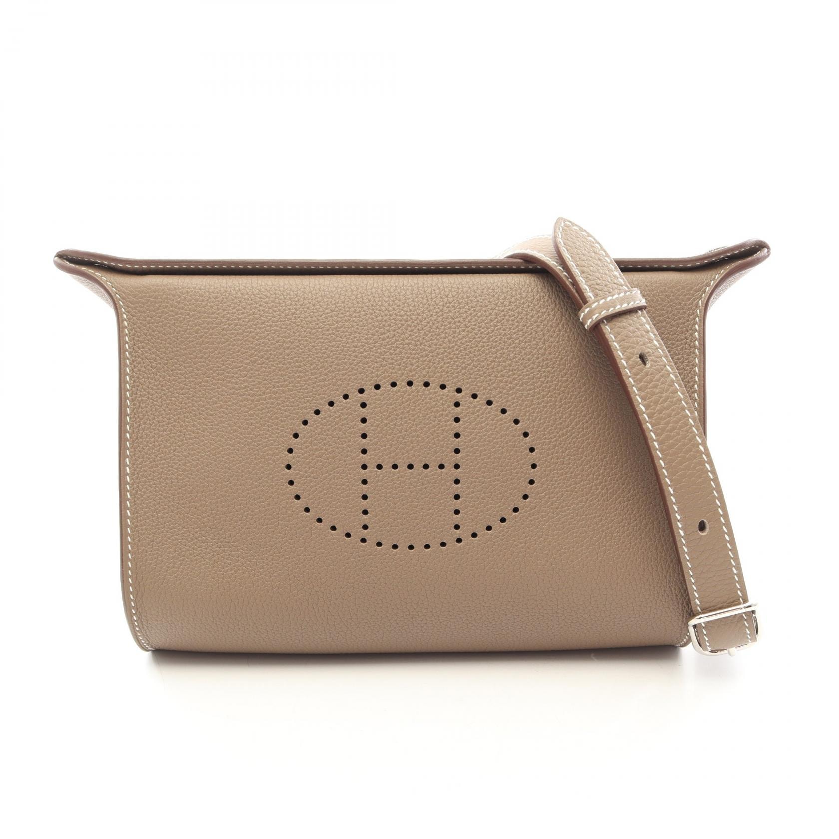エルメス HERMES ヴィド ポッシュ ショルダーバッグ バッグ レザー トゴ トゴ エトゥープ レディース グレー系 【中古】