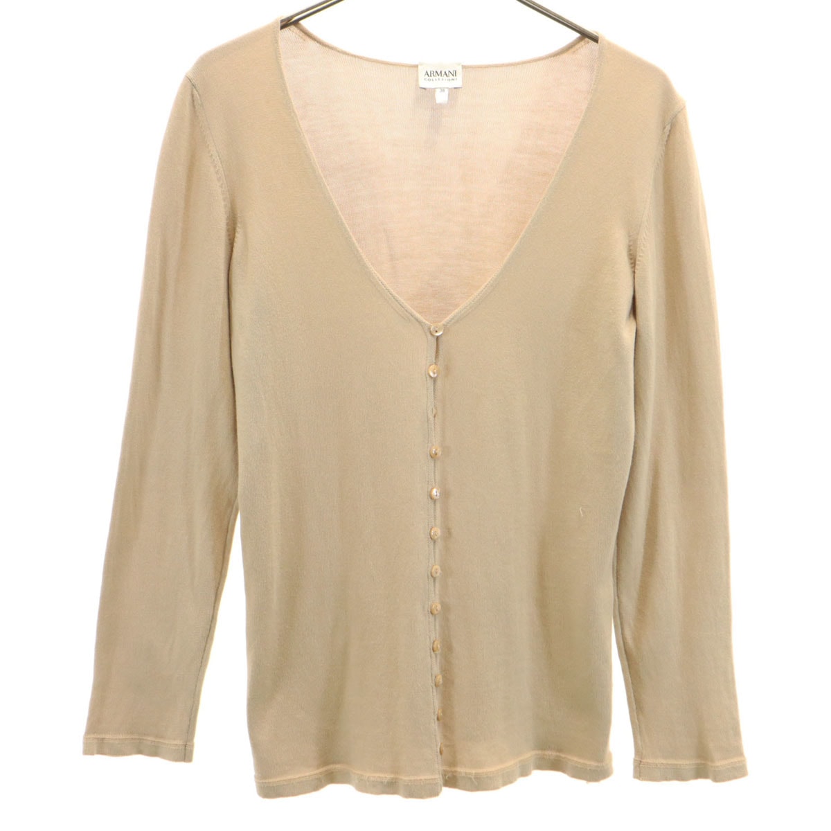 ARMANI COLLEZIONI アルマーニコレツィオー二 長袖 ニットカーディガン 38 ベージュ