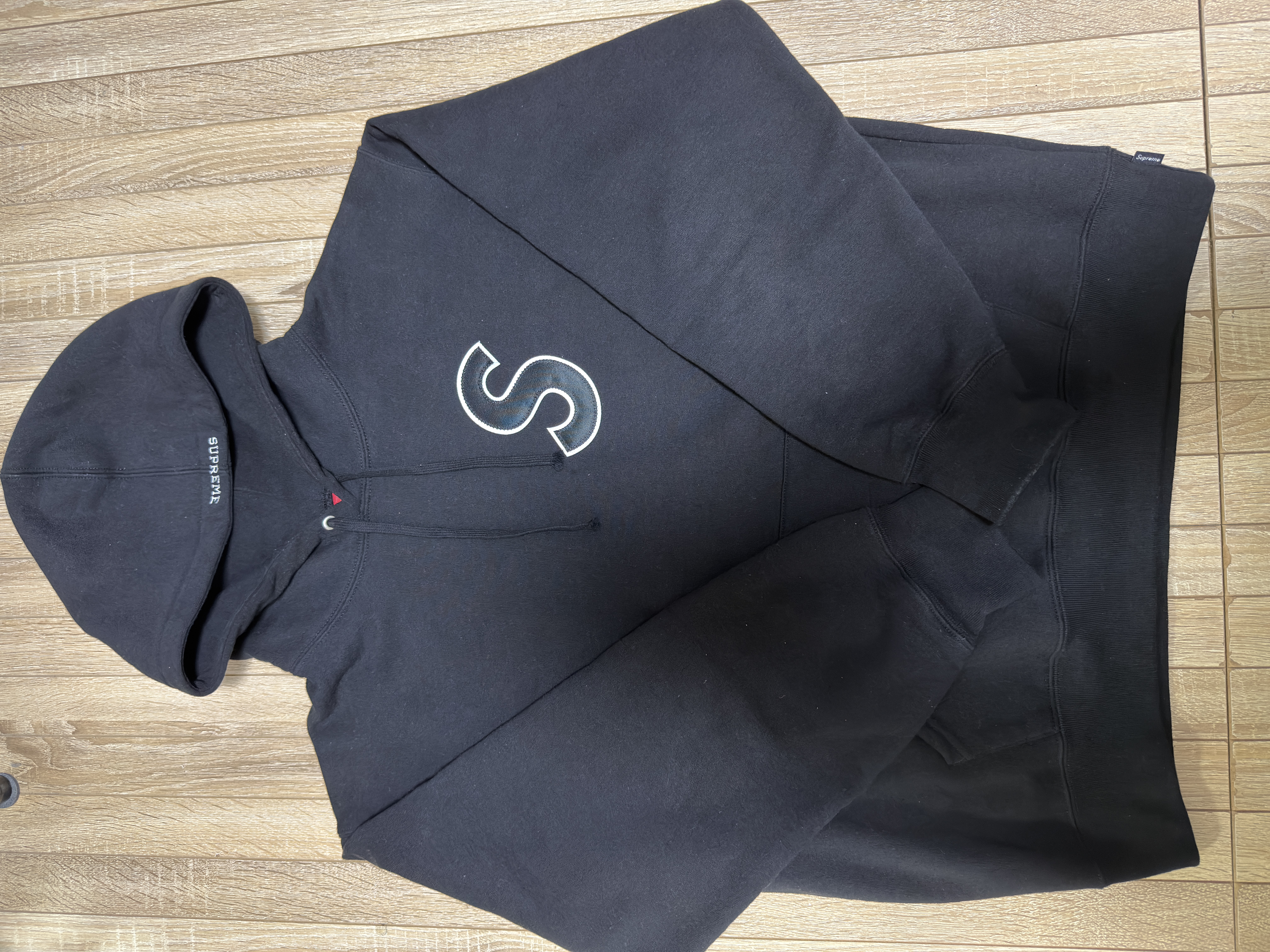 Supreme S Logo Hooded Sweatshirt "Black"