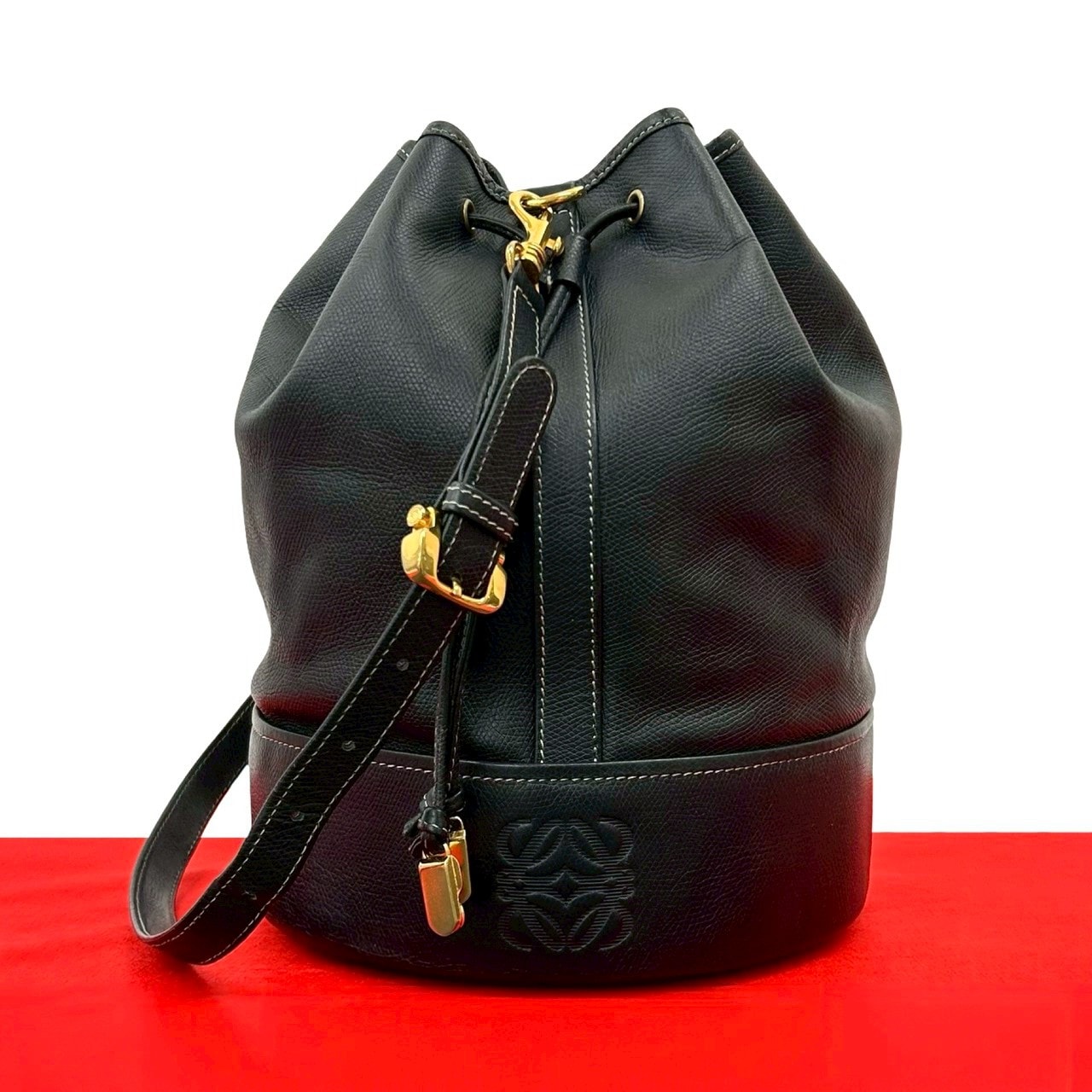 B (目立った傷や汚れなし)】LOEWE ロエベ アナグラム ロゴ レザー