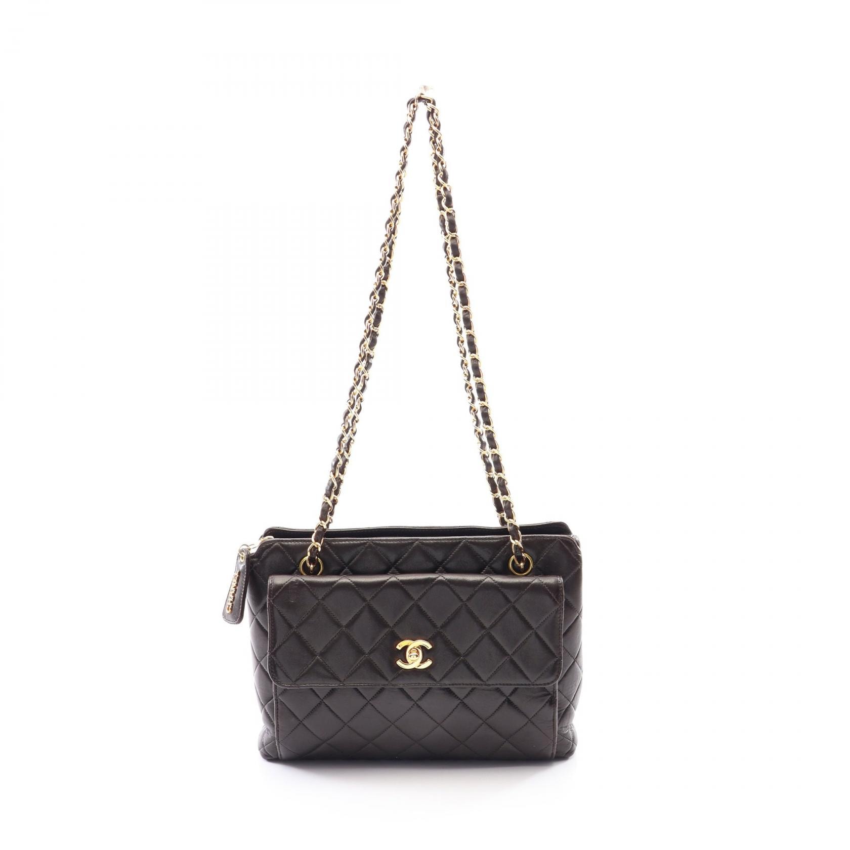 シャネル CHANEL マトラッセ ショルダーバッグ バッグ ラムスキン(羊革) レディース ブラック系 【中古】